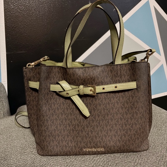 Michael Kors Olive and Brown Tote Bag - Picture 5 of 7